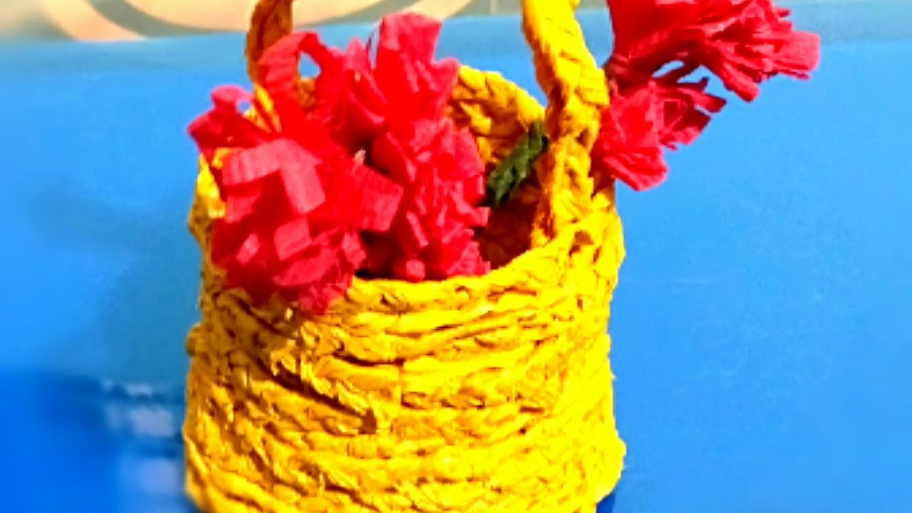 Origami DIY Paper Basket How to Make Easy Crepe Paper Basket YouTube