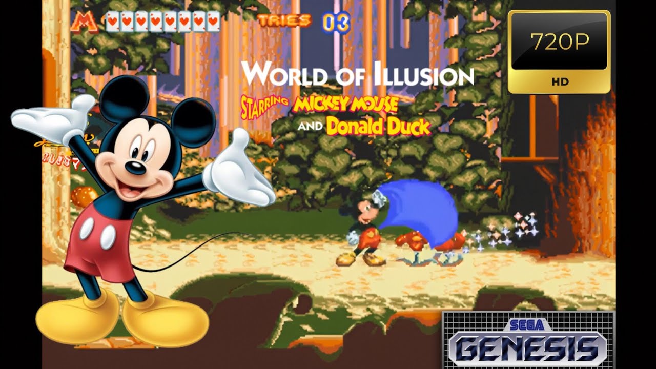 World of Illusion Starring Mickey Mouse and Donald Duck (Genesis) Full Game 100% Playthrough