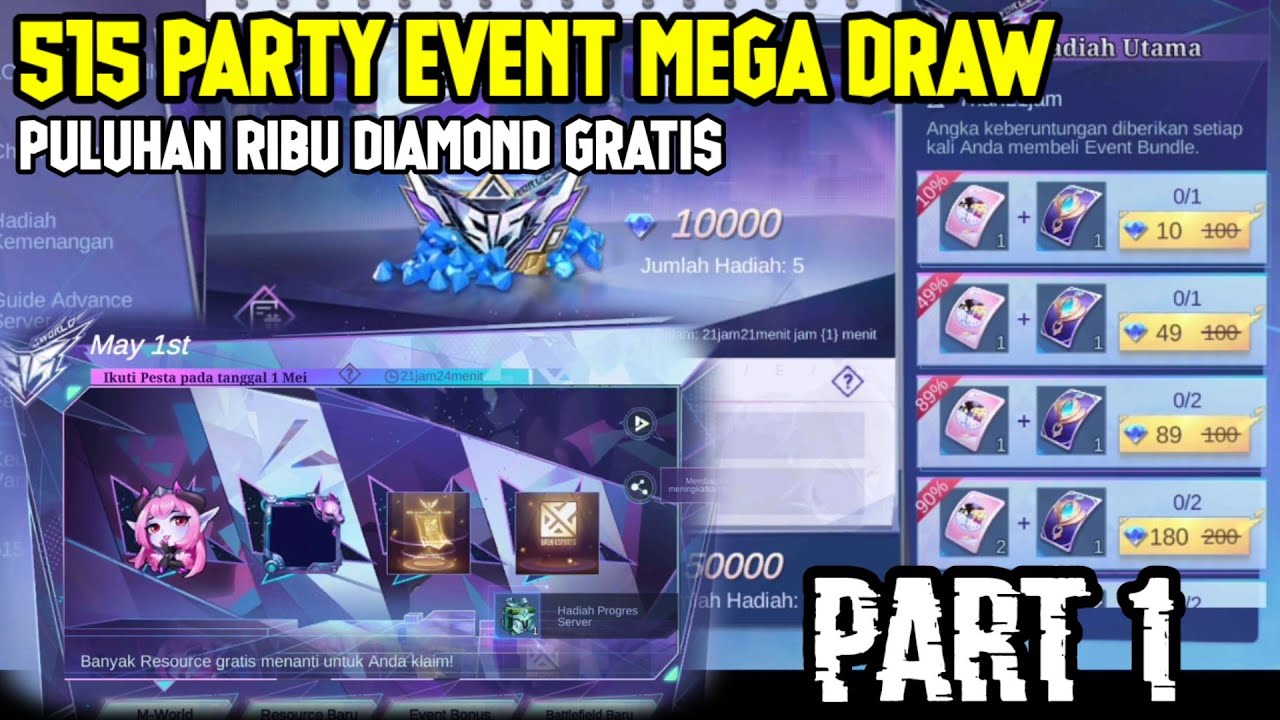 BOCOROAN UPCOMING EVENT 515 PARTY MEGA DRAW DLL PART 1 | MLBB