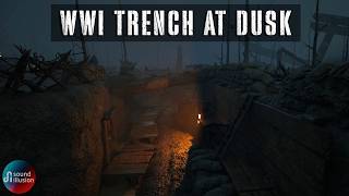 WW1 Trench Ambience at Dusk | Rain, Distant Artillery & Battlefield Atmosphere (8 Hours)