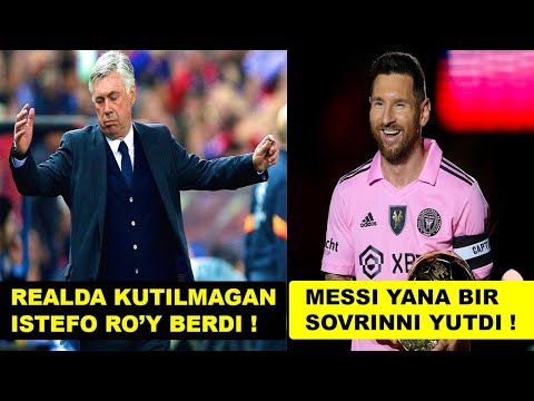 Видео: MESSI SUPER REKORD QO'YDI, REALDA KUTILMAGAN ISTEFO RO'Y BERDI, ARSENALDAN BOMBA TRANSFER VA BOSHQA