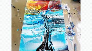 The Tree that wasn't meant to Be / Acrylic Paint Swipe Inspired