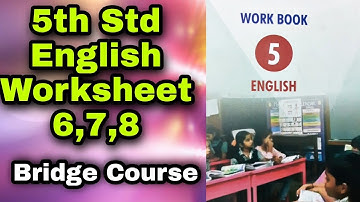 5th Std English WorkSheet 6,7,8 #BridgeCourseEnglishAnswer