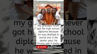 🎓 After 80+ Years, My Grandpa Finally Received His High School Diploma 🇺🇸❤️ #inspiration