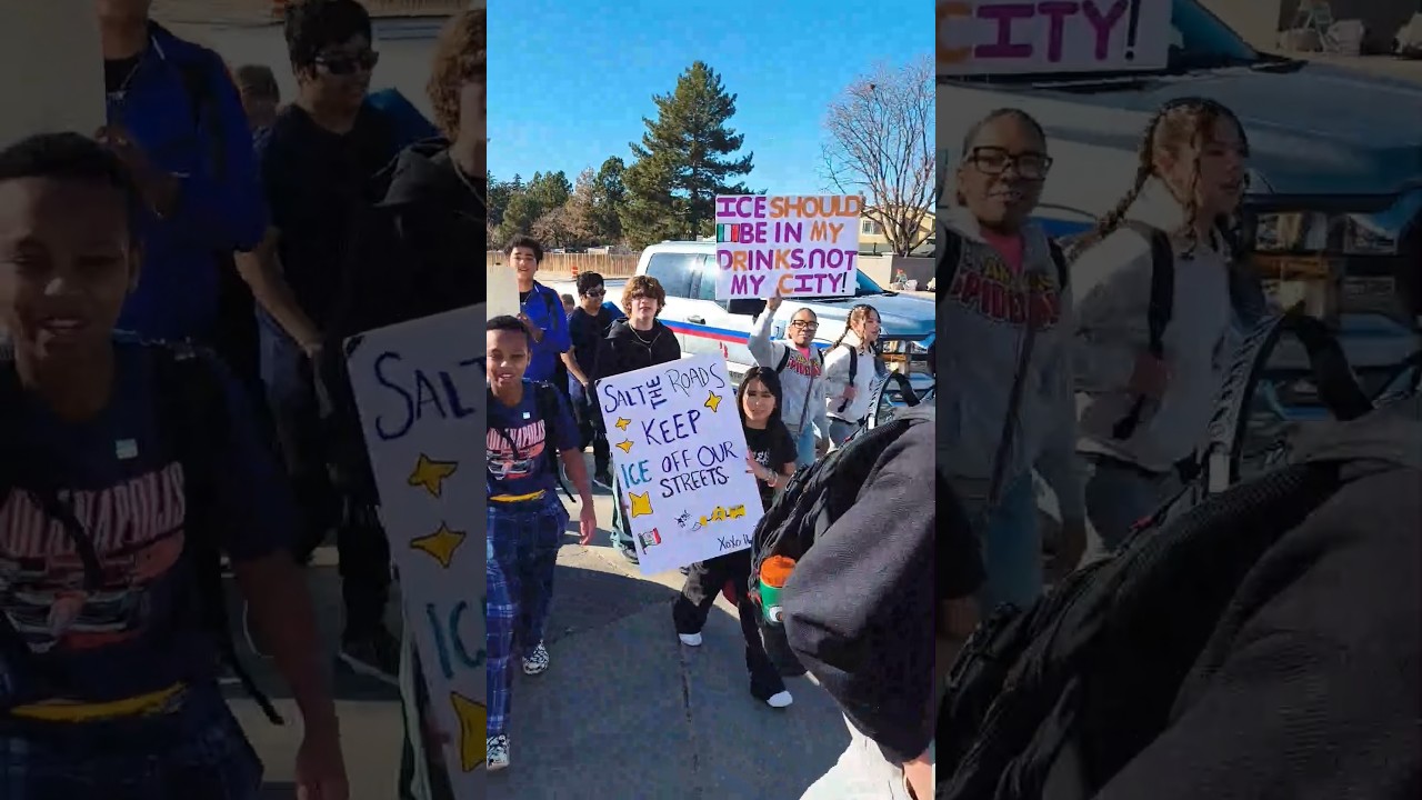 Kids in Aurora Colorado walk out of school to protest against ICE 😯 