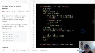 352. Data Stream as Disjoint Intervals | English | Hard