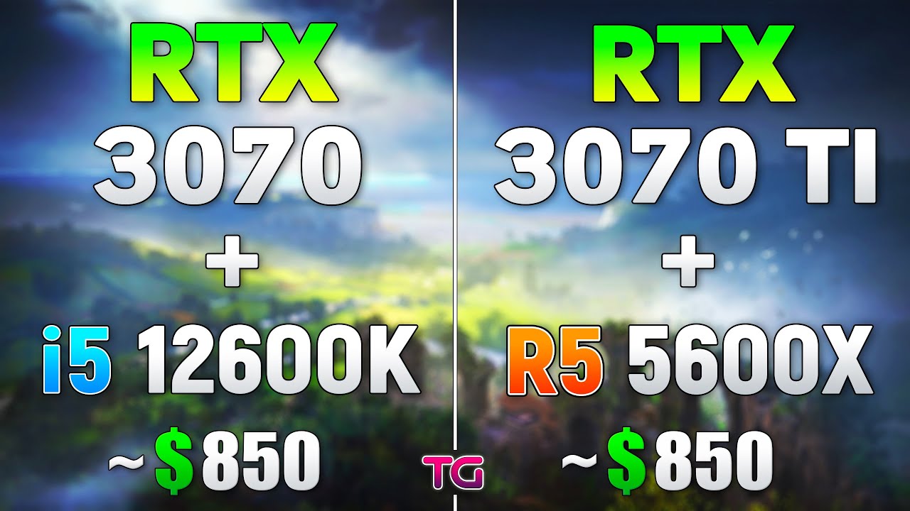 RTX 3070 + i5 12600K vs RTX 3070 Ti vs R5 5600X - Which is Better