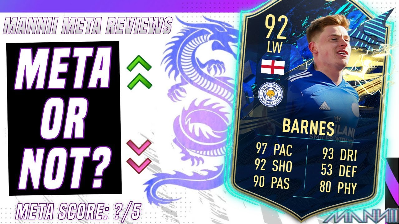 FIFA 21 -  INSANELY META😱 92 TEAM OF THE SEASON HARVEY BARNES PLAYER REVIEW!