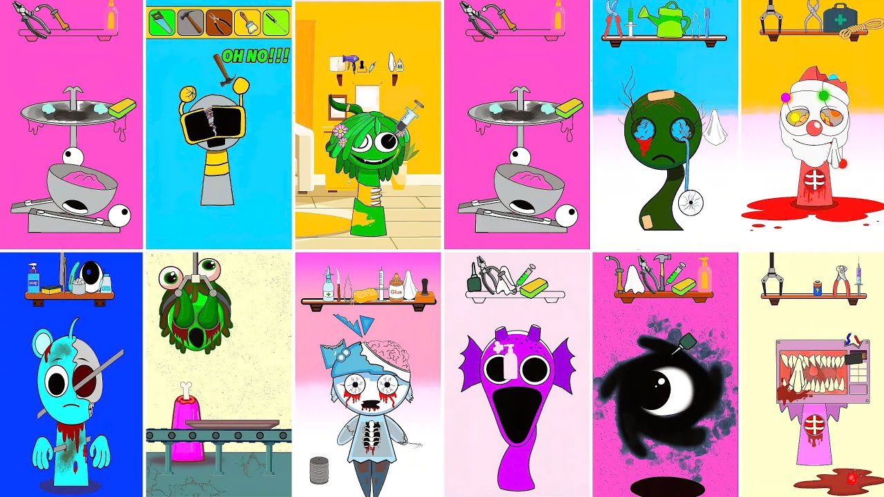 Oh No ! HELP Sprunki Rescue All Pinki, Vineria, Clukr, Oren, Fun Bot ...