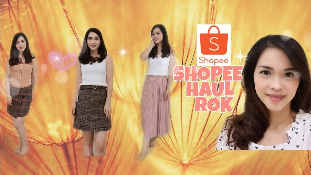  Shopee  haul  baju  korea  Review try on Rok lucu gemes 