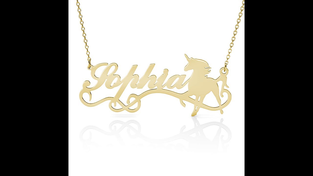 Unicorn Name Necklace - Personalized 