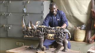 Africa Tanzania Wood Carving video after trip to large Art Gallery