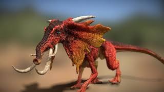 3DRT Fantasy elephant animated lowpoly 3d model