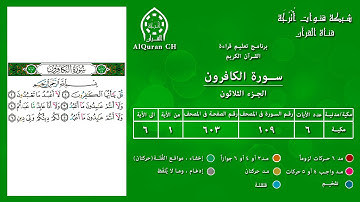 الصفحة ( 603 ) / الجزء الثلاثون / سورة الكافرون