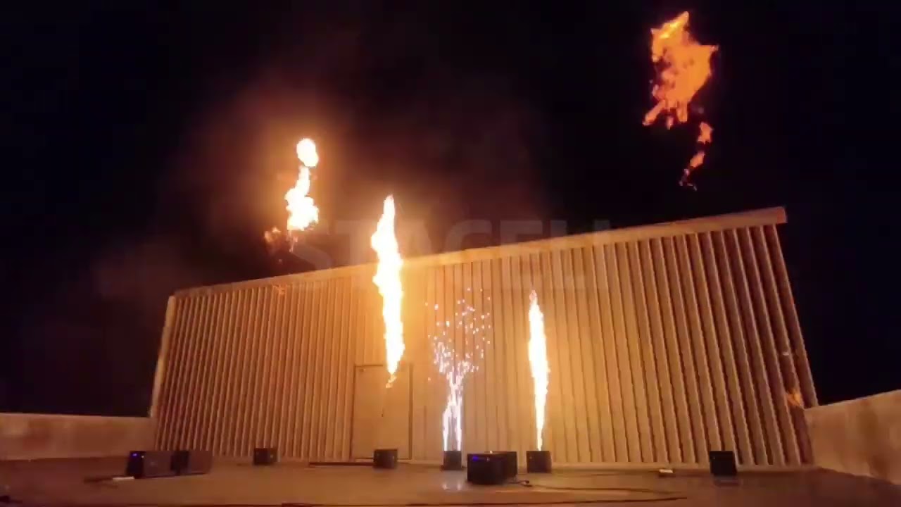 Rotate flame machine&8m flame machine&Rotate spark machine demo