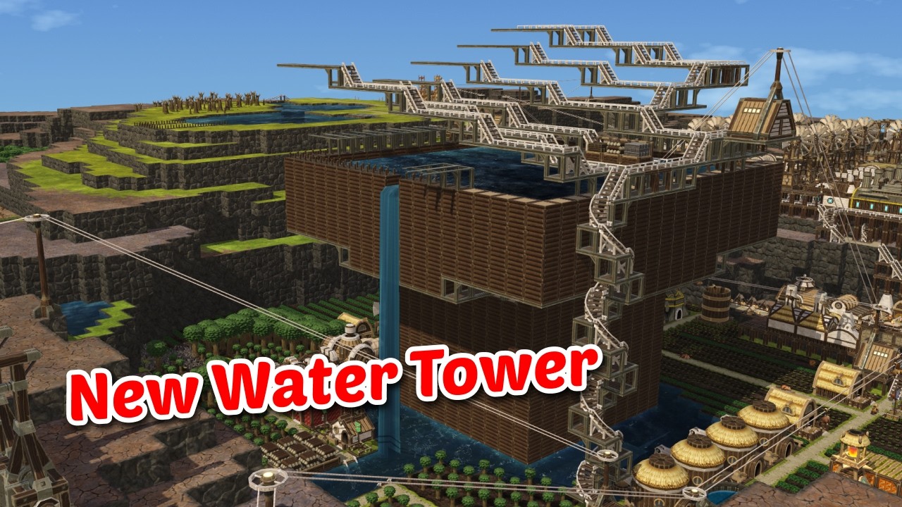 Building a central water tower - Timberborn - Evergreen #9