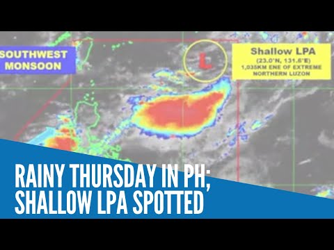 Rainy Thursday in PH; shallow LPA spotted