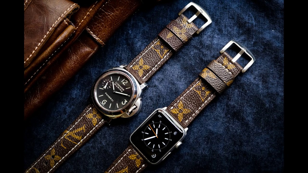 LV Leather Watch Strap for Apple Watch, Panerai - YouTube