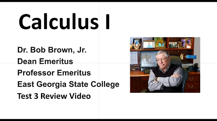 Calculus I Test 3 Review