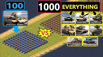 100 Prism Tanks vs 1000 EVERYTHING - Red Alert 2