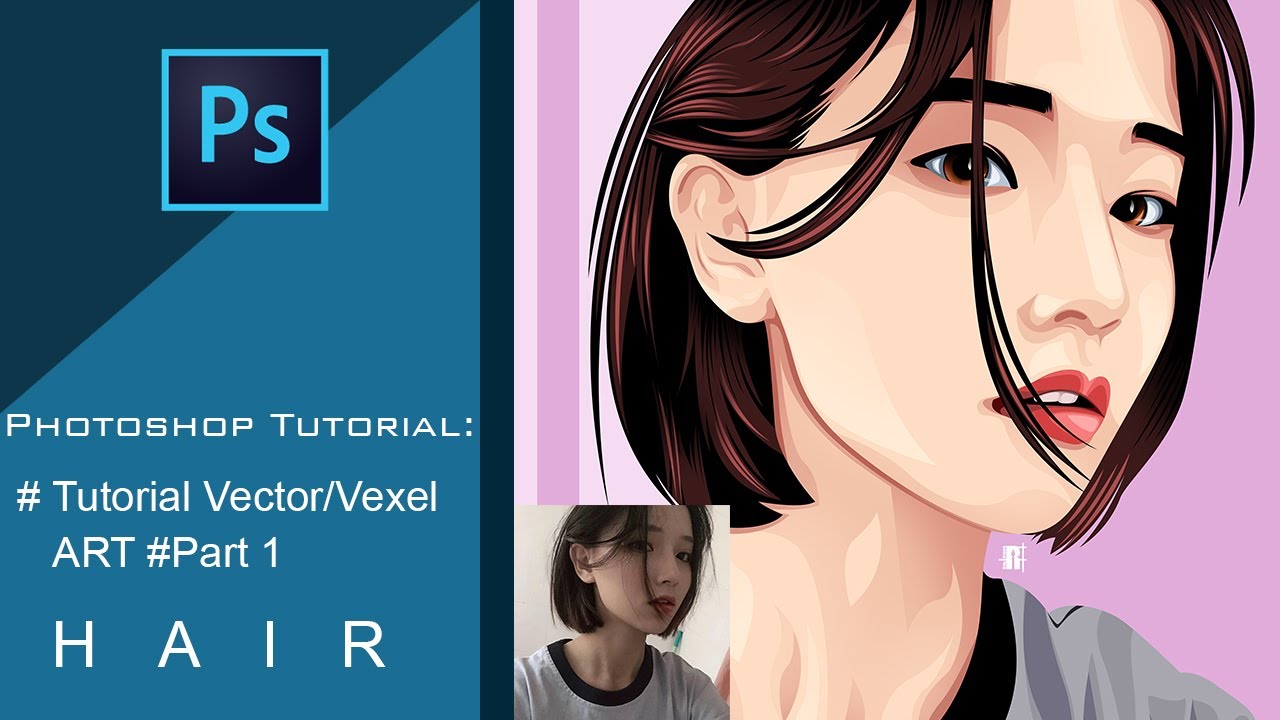 Tutorial Vector/Vexel Art in Photoshop #Part 1 - Rambut - YouTube