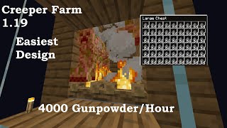 Minecraft Creeper Farm | Easy 3000-4000+ Gunpowder Per Hour 1.19