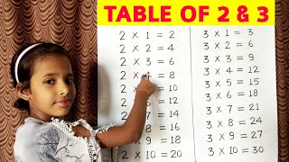 Table of 2 and 3 Table of 2 Table of 2 2x1=2 Multiplication RSGauri
