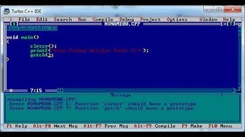 Turbo c++ how to make a simple printf(); program