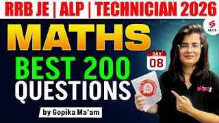 RRB JE/ALP/TECH Maths Previous Year Questions | Maths for Railway Exams | Maths by Gopika Mam