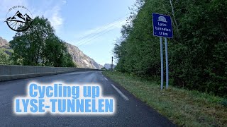 Cycling up through the Lyse Tunnel - Lysebotn - 3 km climb 27 hairpin turns #lysebotn #hairpinbends