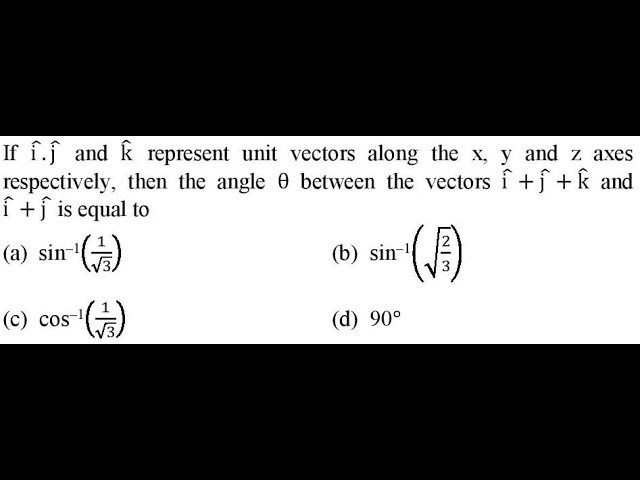 If I J And K Represent Unit Vectors Along The X Y And Z Axes Respectively Youtube