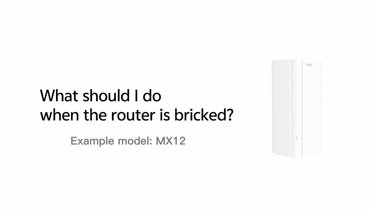 WiFi-6 router | MX mesh | What should I do when the router is bricked ...