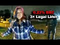 0.23% BAC—3× Legal Limit, Extremely Intoxicated Woman, wild arrest!