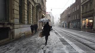Зимний снег в Загребе, Хорватия 4K