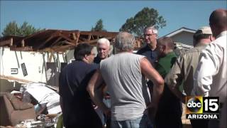 Gov. Mike Pence tours Indiana Tornado damage