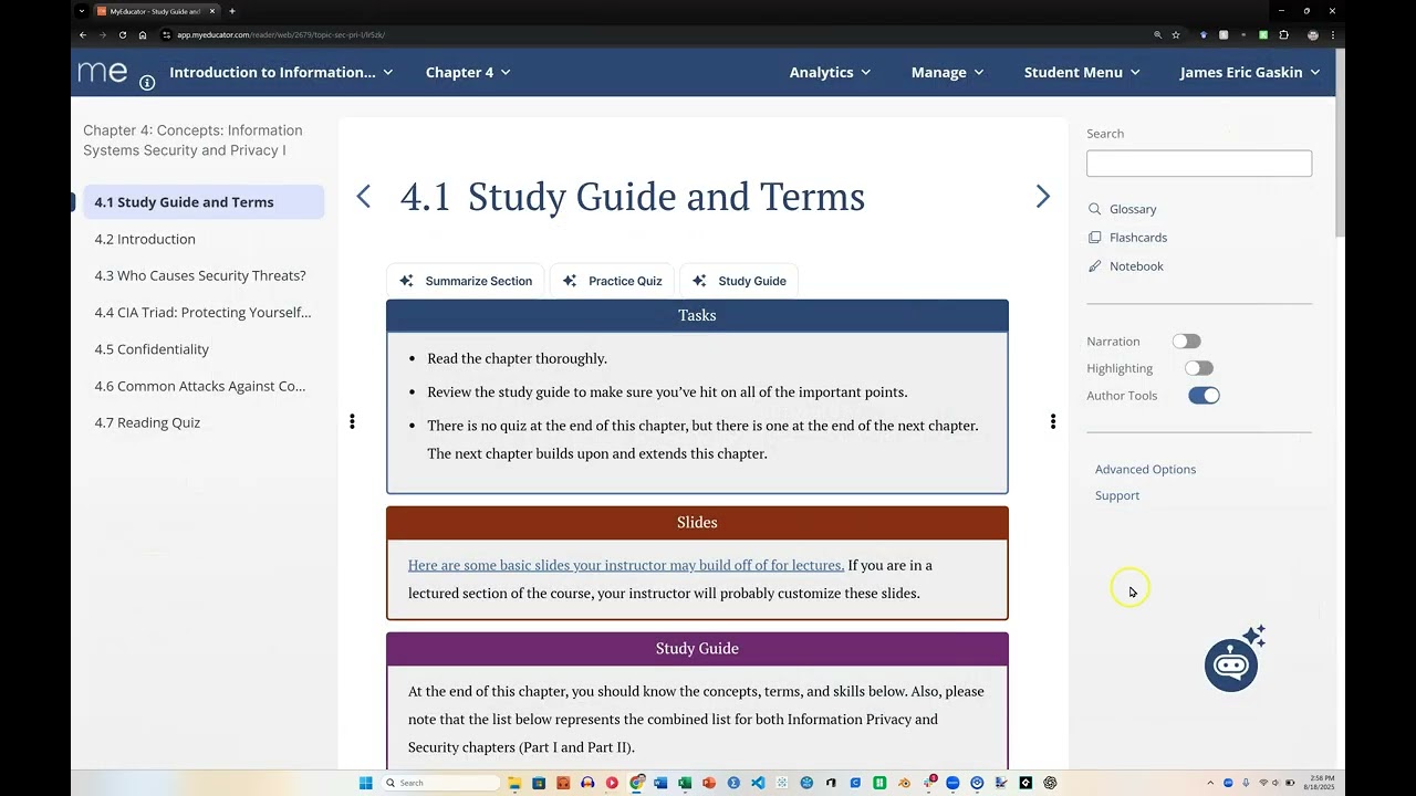 AI-enabled plug and play Intro to Information Systems Coursebook on MyEducator