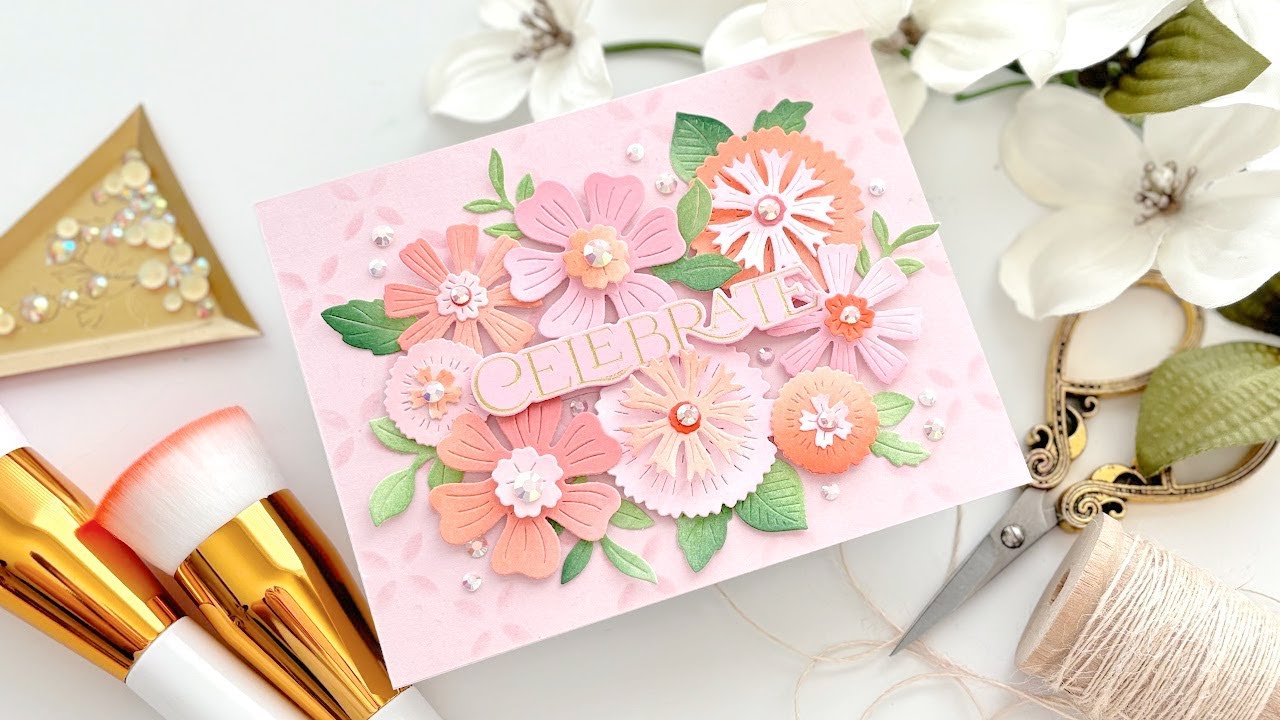A Floral Filled Card | Pinkfresh Studio Garden Party - YouTube
