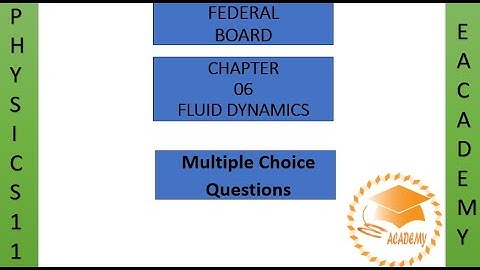 Physics| Class 11| Chapter 6| Fluid Dynamics| MCQs