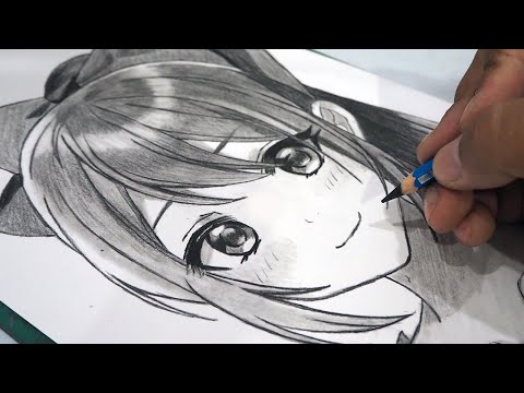 How to Draw anime girl hair #animeart #pencilart #pencil #howto