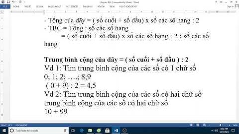 Muốn tính trung bình của 1 dãy số năm 2024