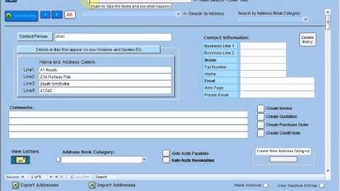 Setting up the Address Book in EasyAs Accounting Software