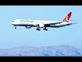 Turkish airlines flight 79 boeing 777er lands at san francisco