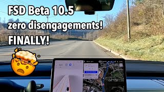 Tesla FSD beta 10.5 FINALLY zero disengagements!