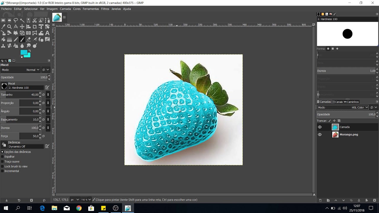 GIMP 06 - Mudar a cor de um objeto