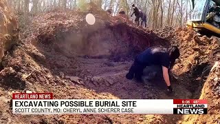 Rain slows crews on 2nd day of excavating in connection with Cheryl Anne Scherer disappearance