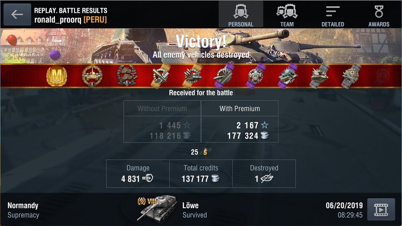 wotblitz ronald_proorq [PERU] - Löwe - Normandy - Ace Mastery