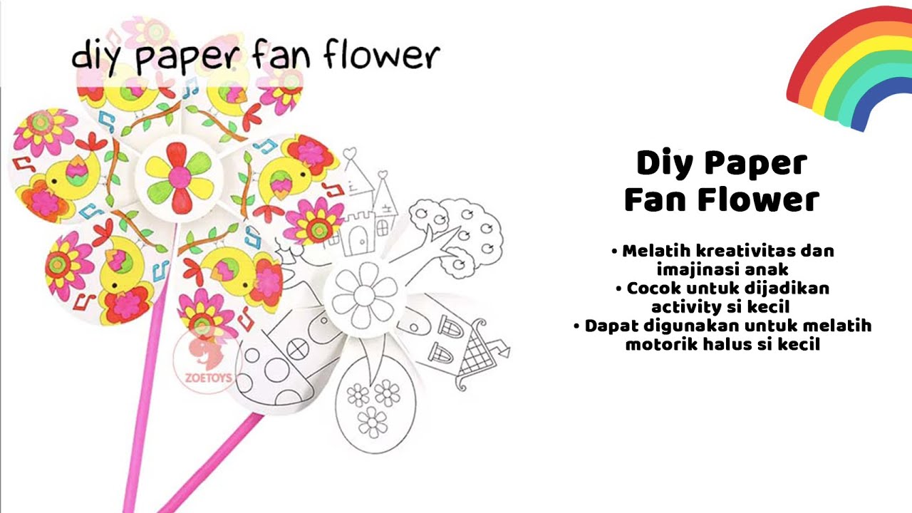DIY Paper Fan Flower YouTube