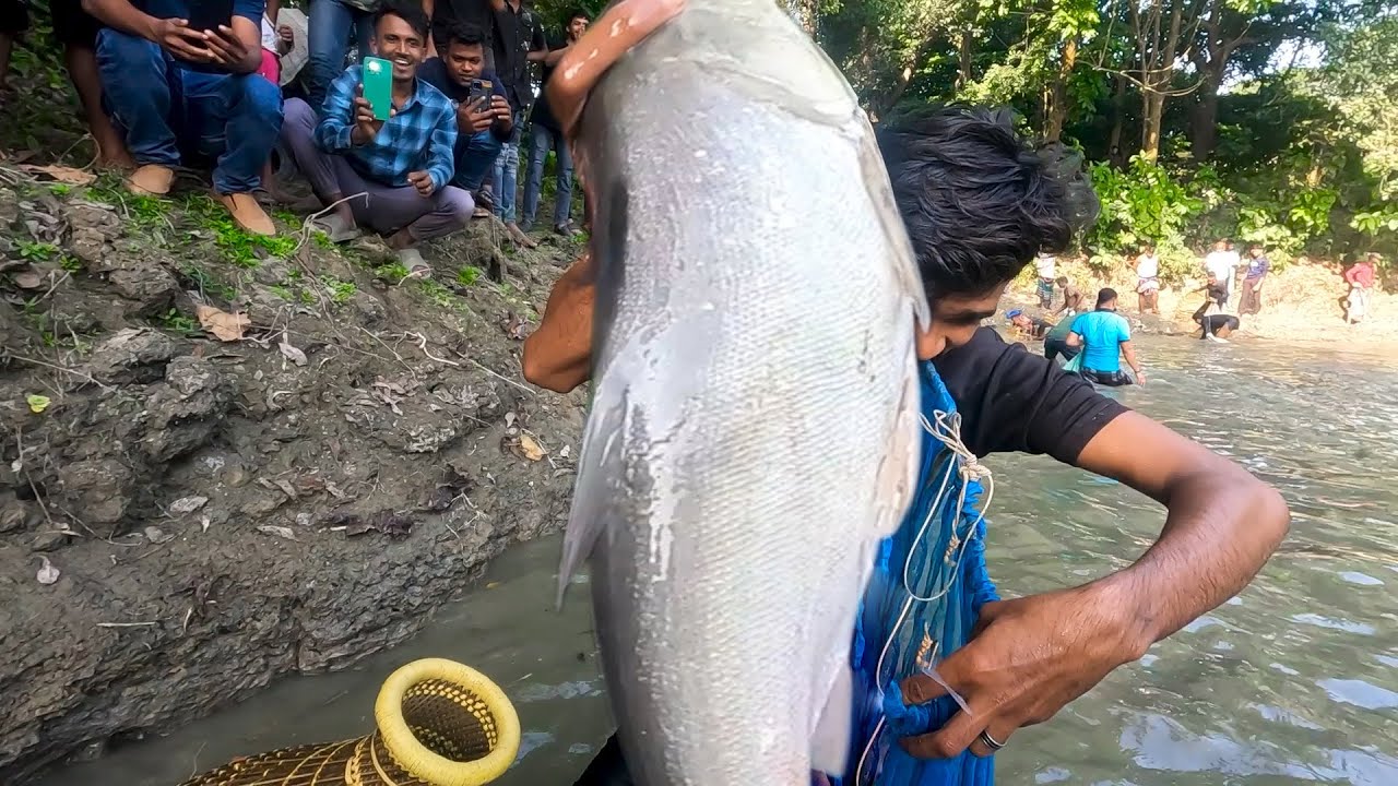 Crazy Boy Sujon Are Satisfied For Catching A Big Monster Fish By Hand ...