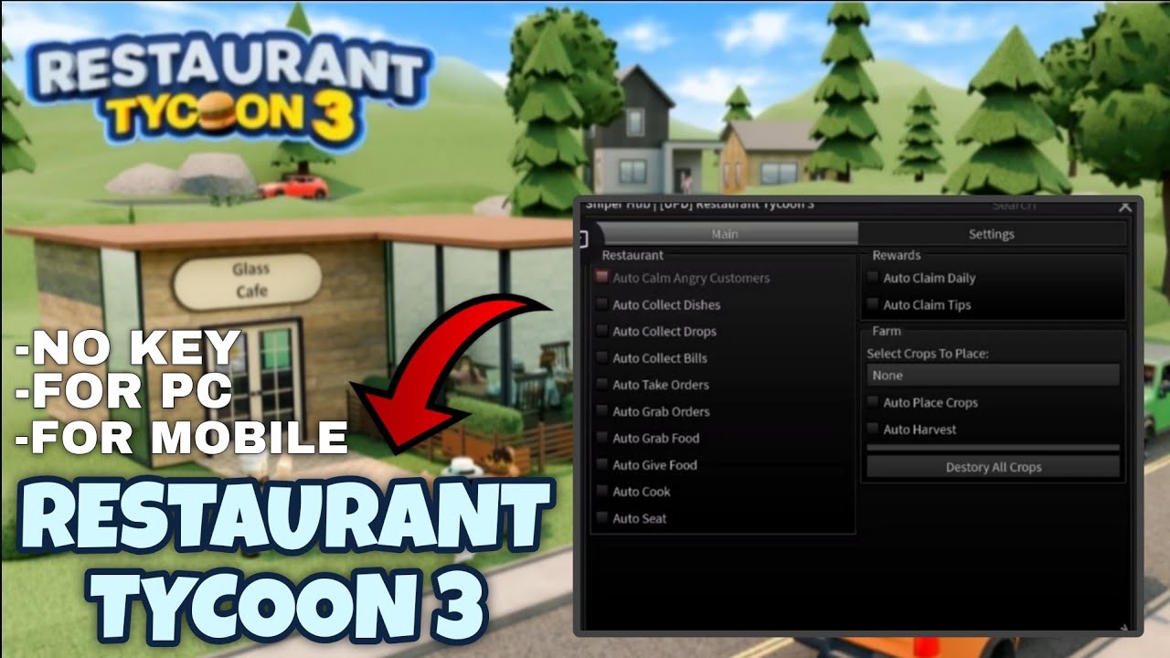 [New]👨‍🍳Restaurant Tycoon 3 Script Pastebin AutoCook Instant (NO KEY) Serve, Planting, AutoSit more🍳