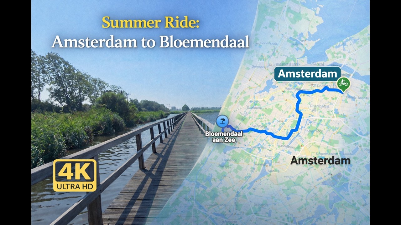 Summer Ride: Amsterdam to Bloemendaal aan Zee Beach | Scenic Cycling Journey